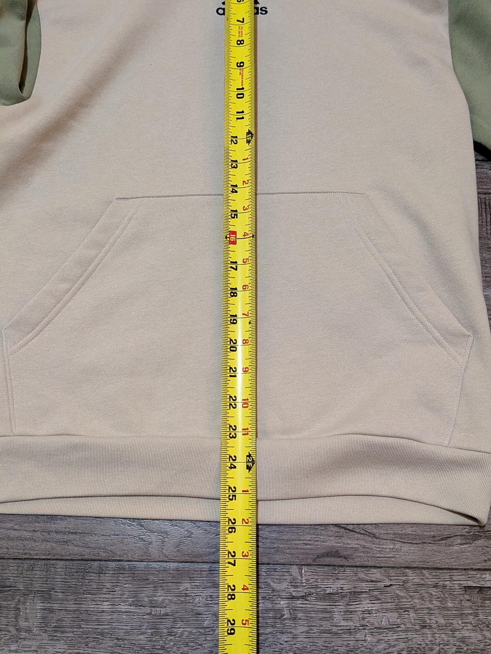 adidas Boys Youth Colorblock Fleece Pullover Hoodie Tan Green Black XL 18/20 - Picture 5 of 8